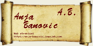 Anja Banović vizit kartica